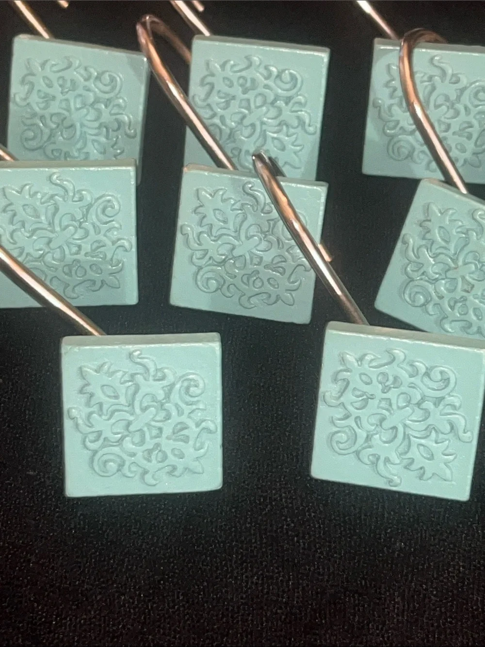 Mint Green Decorative Shower Curtain Hooks - Set of 12 #223